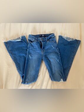 Hollister Medium Blue Distressed Flare Jeans